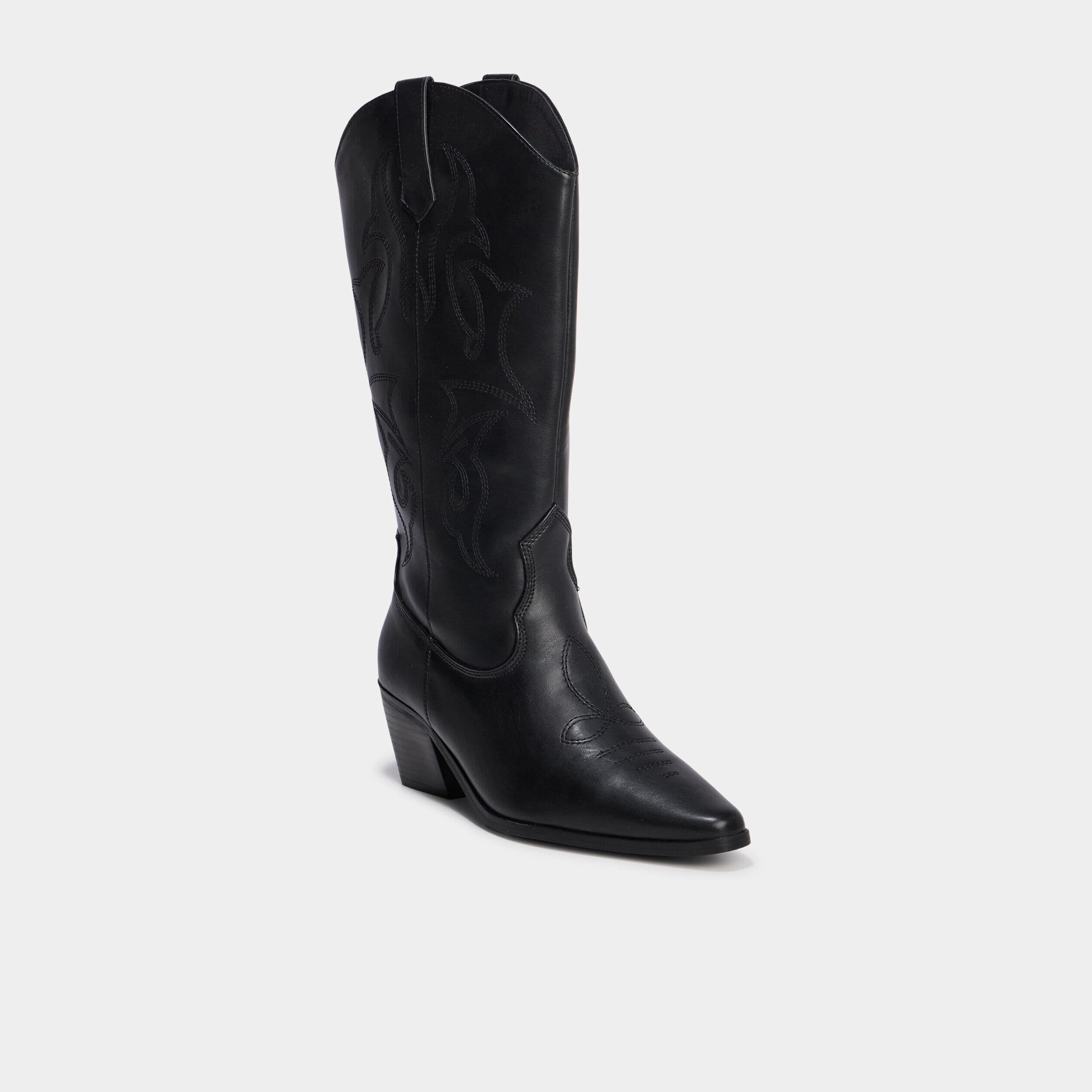 Bottes santiag à talons noir femme